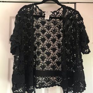 Jessica London black crochet vest Sz 22/24